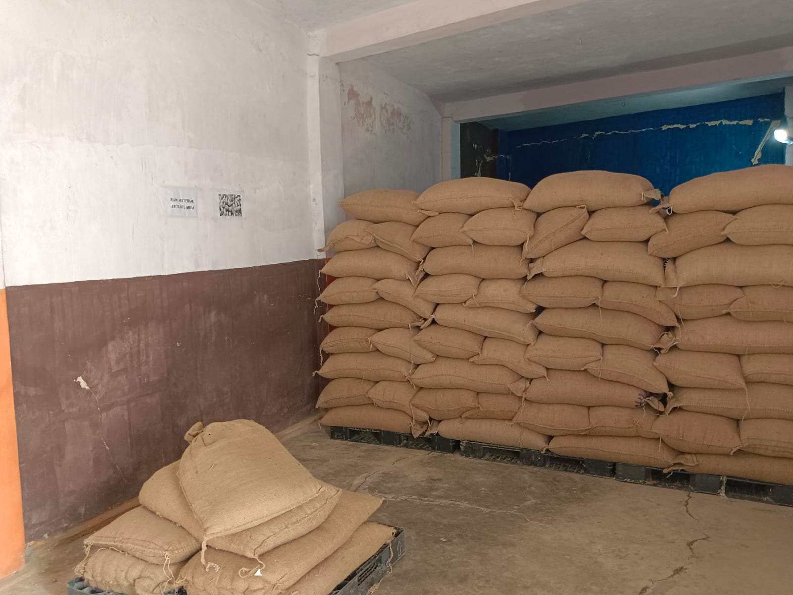 Raw material storage area
